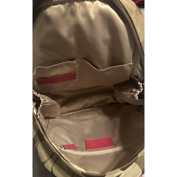 Authentic Coach Signature Poppy Backpack Tan Canvas/Pink Leather Trim F22948 - Picture 11 of 16